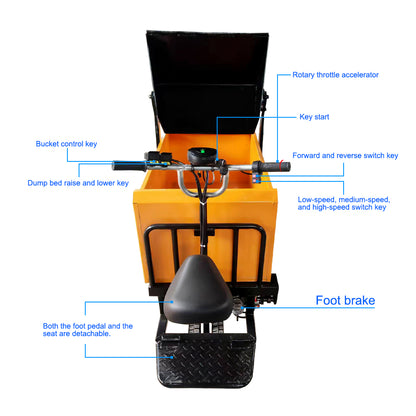 Compact Electric Dumper Truck – Self-Loading and Self-Dumping Features